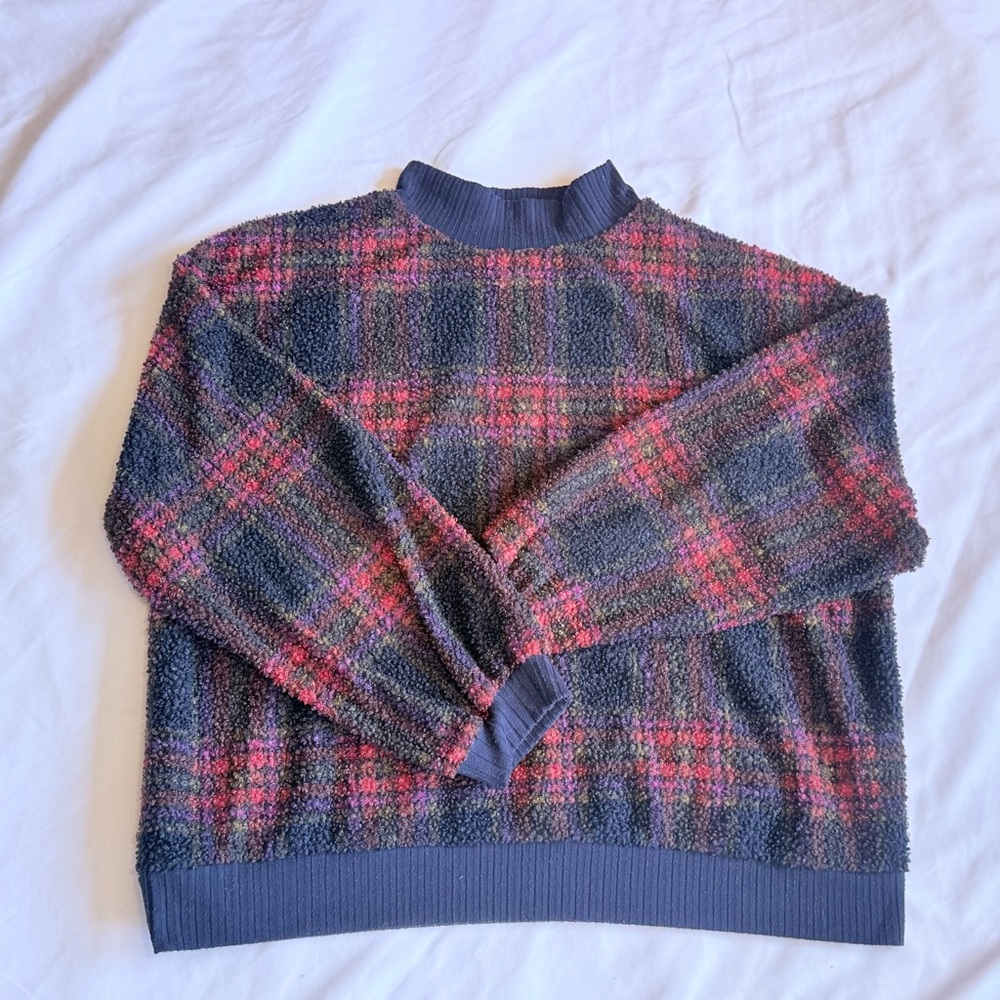 Porridge Sweater Womens XL Anthropologie Anthro Teddy Plaid Pullover Cozy